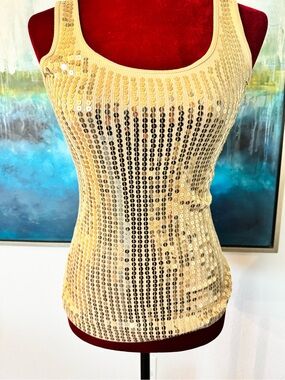 Express Gold Sequin Tank Top